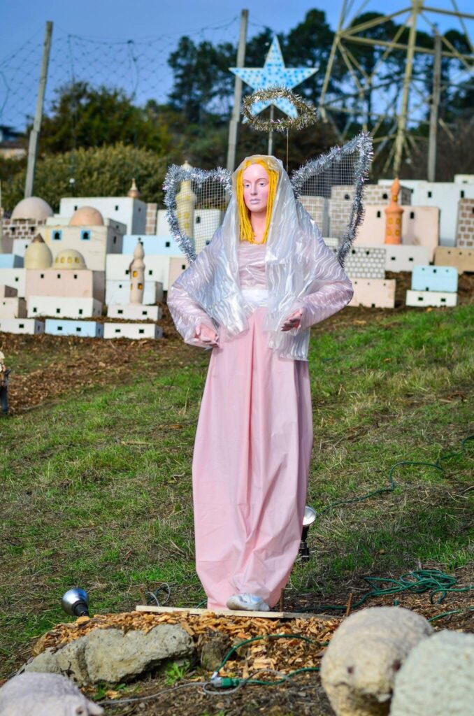 angel with bethlehem in the background